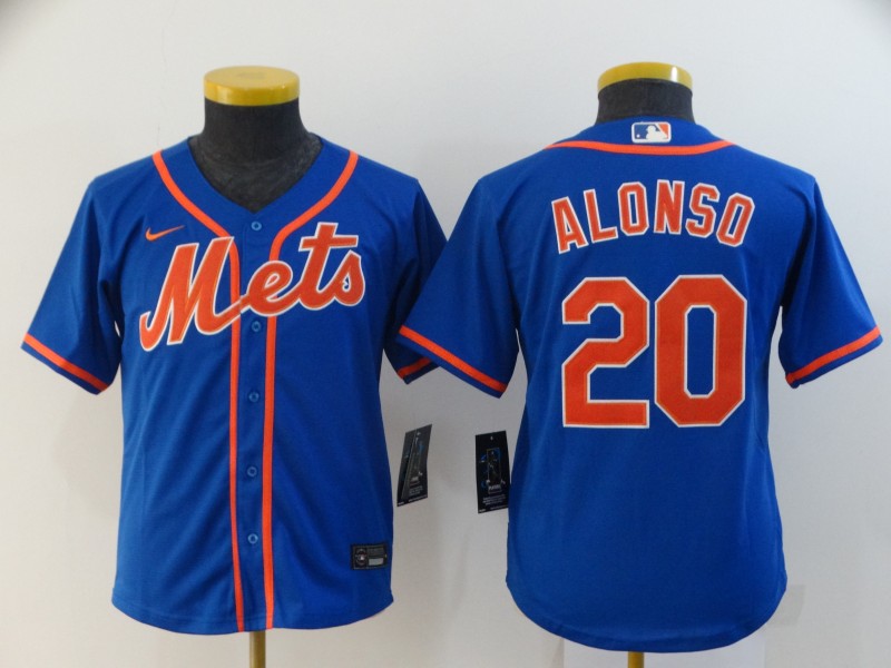 Youth New York Mets #20 Pete Alonso Blue Cool Base Stitched MLB Jersey